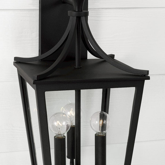 Capital Lighting Adair Outdoor Wall Lantern, Black/Clear