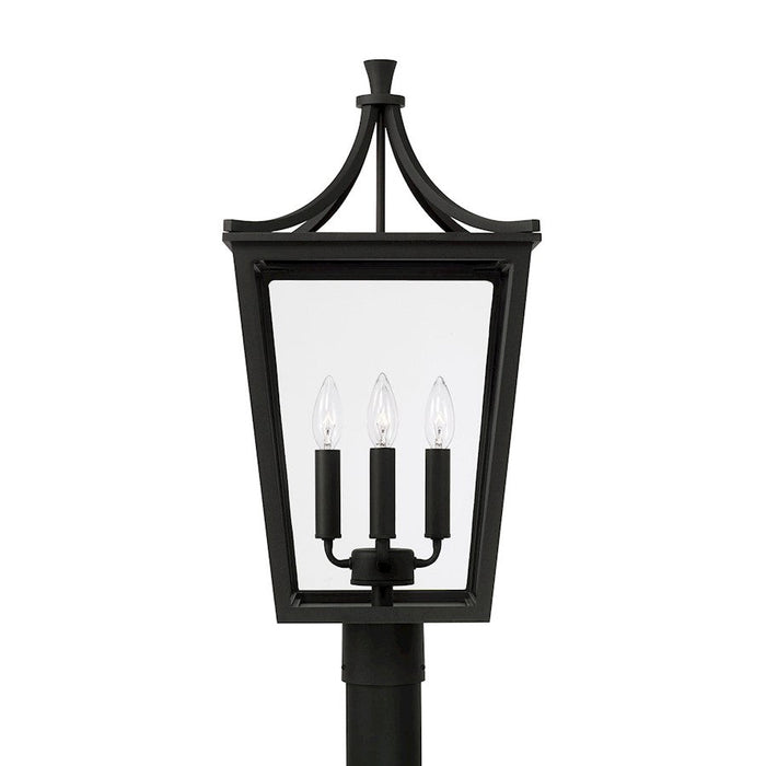 Capital Lighting Adair 4 Light Outdoor Post Lantern, Black/Clear