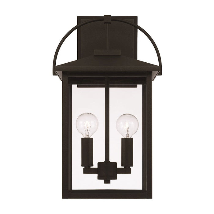 Capital Lighting Bryson Outdoor Wall Lantern, Black/Clear