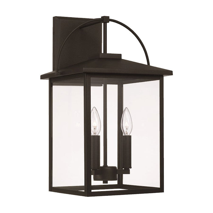 Capital Lighting Bryson 3 Light Outdoor Wall Lantern, Black/Clear - 948031BK