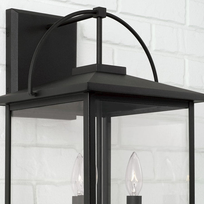 Capital Lighting Bryson Outdoor Wall Lantern, Black/Clear