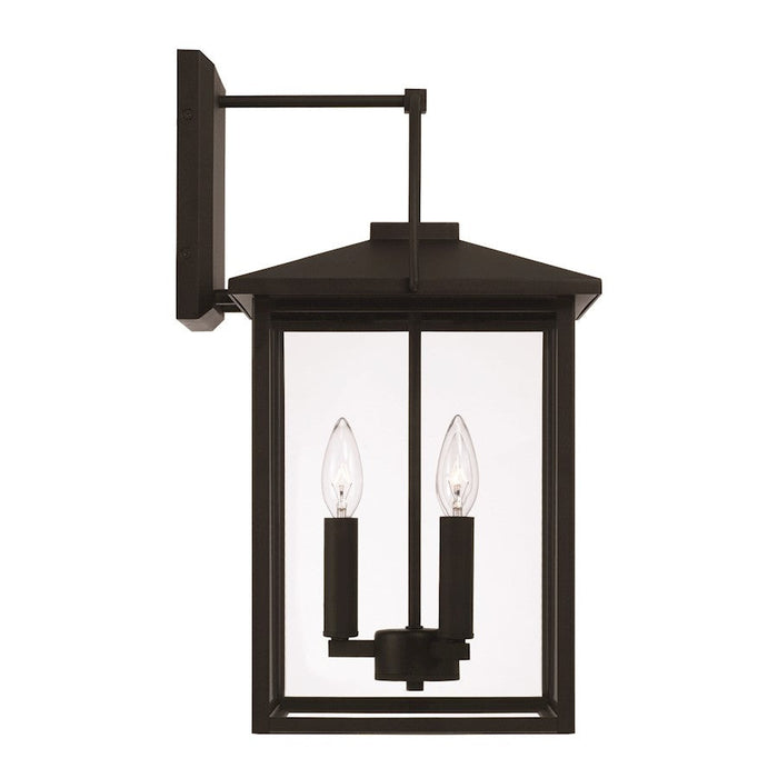 Capital Lighting Bryson Outdoor Wall Lantern, Black/Clear