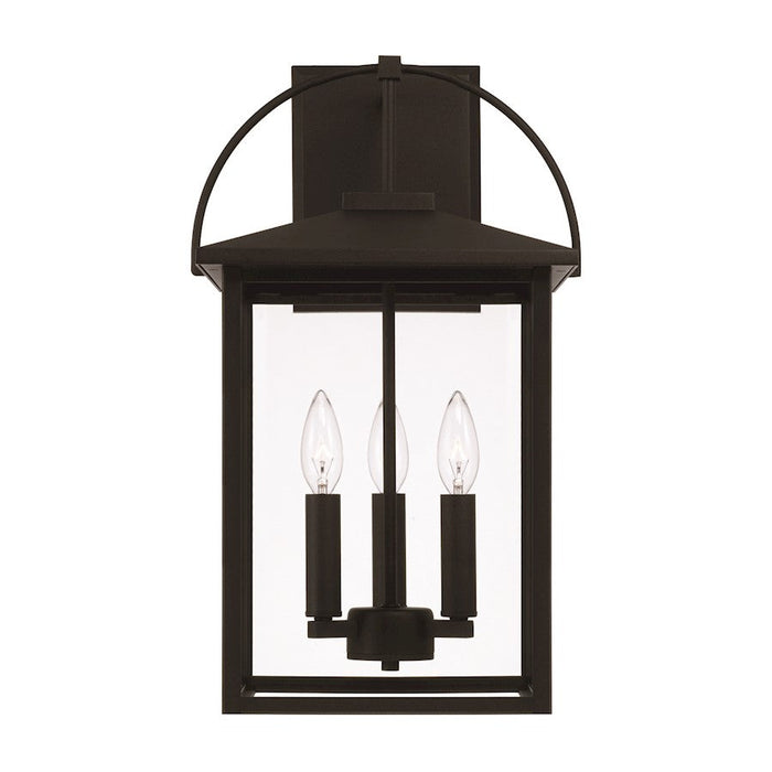 Capital Lighting Bryson Outdoor Wall Lantern, Black/Clear