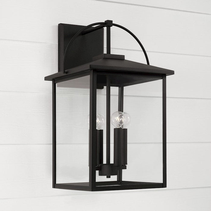 Capital Lighting Bryson Outdoor Wall Lantern, Black/Clear