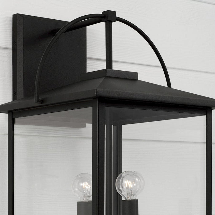 Capital Lighting Bryson Outdoor Wall Lantern, Black/Clear