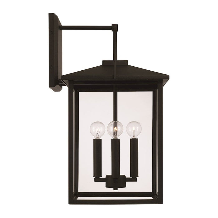 Capital Lighting Bryson Outdoor Wall Lantern, Black/Clear