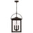 Capital Lighting Bryson 4 Light Outdoor Hanging Lantern, Black/Clear