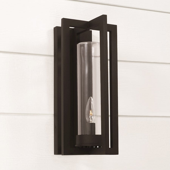 Capital Lighting Kent Outdoor Wall Lantern, Black/Clear