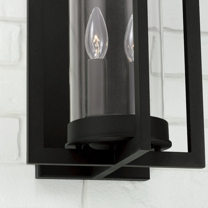 Capital Lighting Kent Outdoor Wall Lantern, Black/Clear