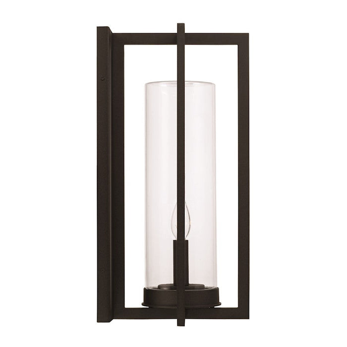 Capital Lighting Kent Outdoor Wall Lantern, Black/Clear