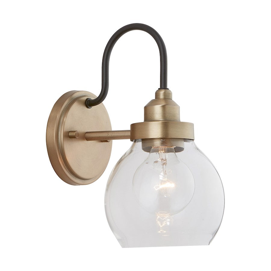 Austin Allen & Co. Daphne 1-Light Sconce, Aged Brass and Black - 9D320A