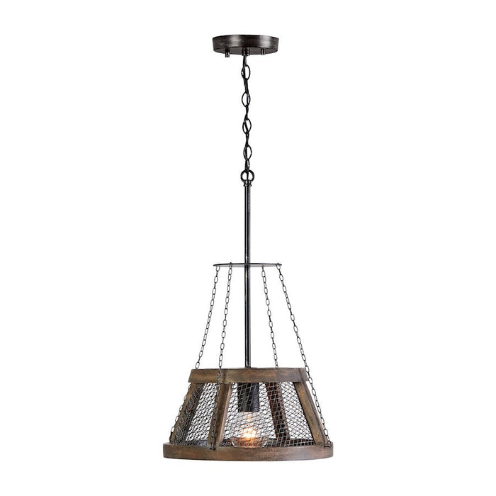 Austin Allen & Co Lagmore 1 Light Pendant, Zinc/Wood