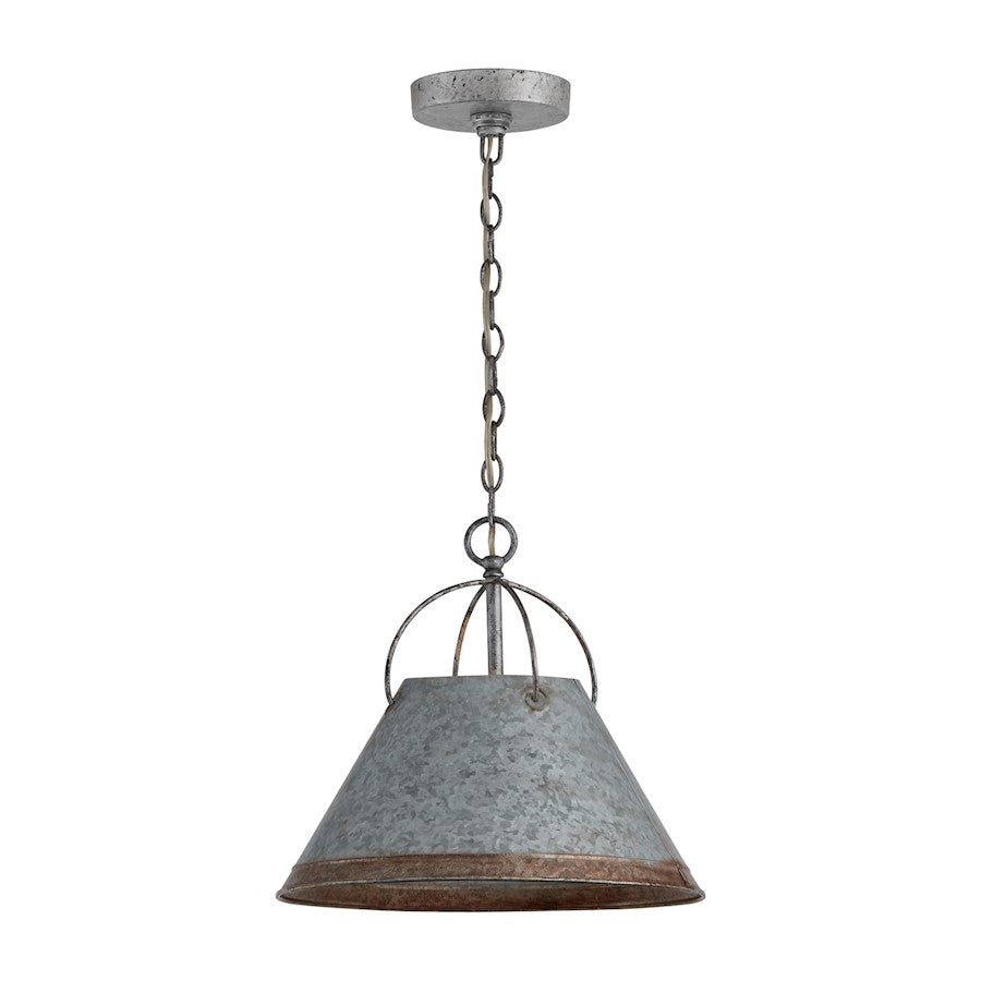 Austin Allen & Co. Alvin 1-Light 13" Pendant, Antique Galvanized - 9E363A