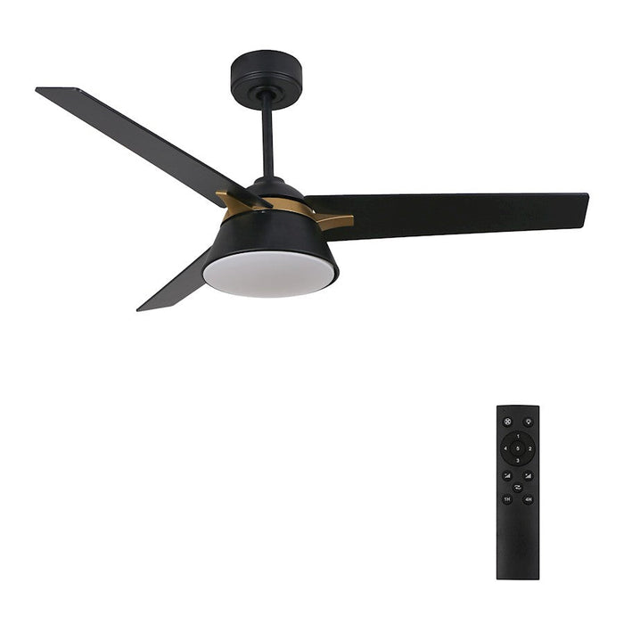 Carro Kenora 48" Ceiling Fan/Remote/Light Kit, Black/Black - DC483A-L12-B2-1G