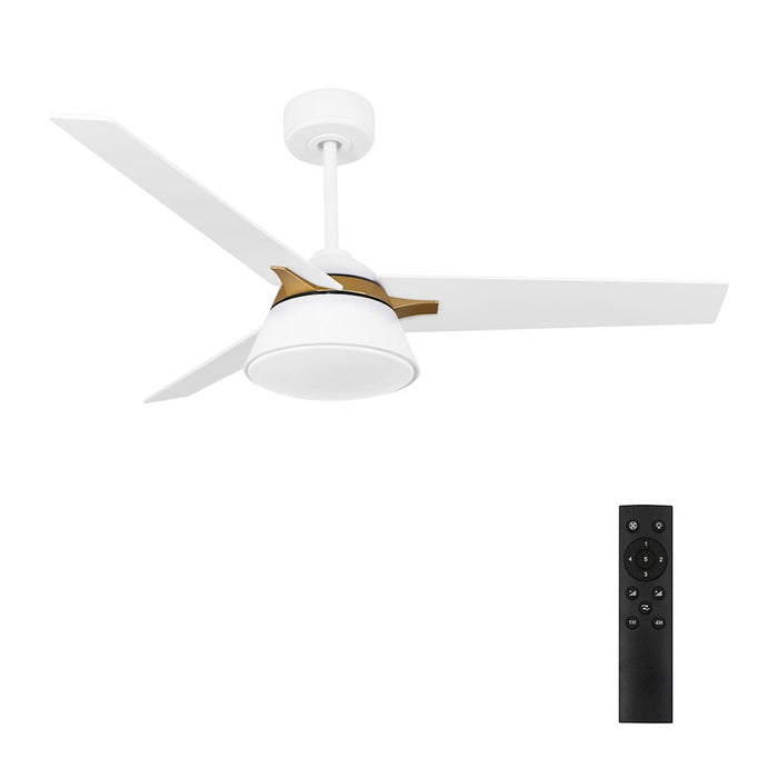 Carro Kenora 48" Ceiling Fan/Remote/Light Kit, White/White - DC483A-L12-W1-1G