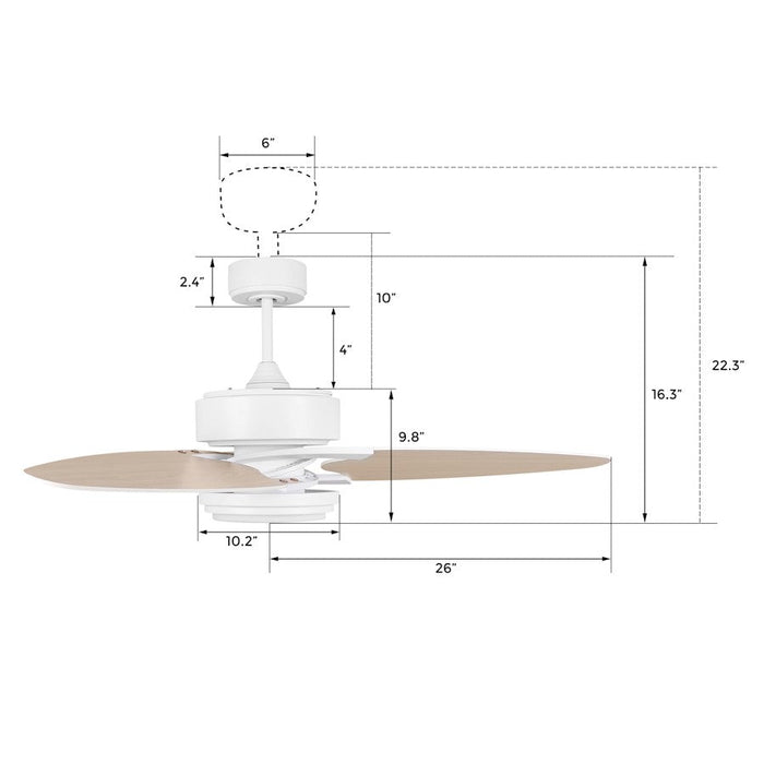 Carro Maddox 52" Ceiling Fan/Remote/Light Kit