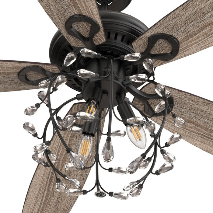 Carro Huntley 52" Ceiling Fan/Remote/Light Kit, Black/Walnut