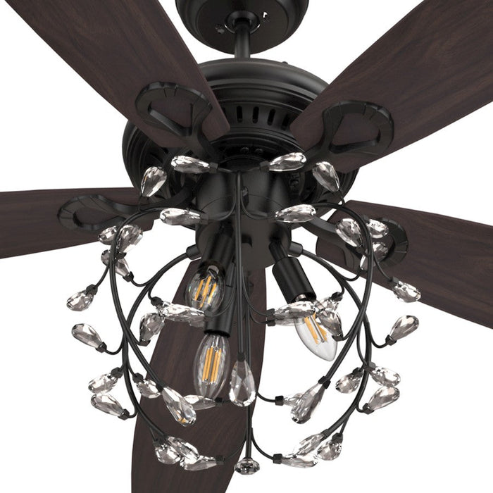 Carro Huntley 52" Ceiling Fan/Remote/Light Kit, Black/Walnut