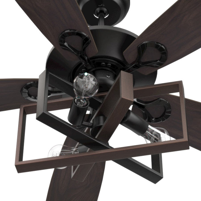 Carro Karson 52" 75W Ceiling Fan/Remote/Light Kit, Bk/Walnut