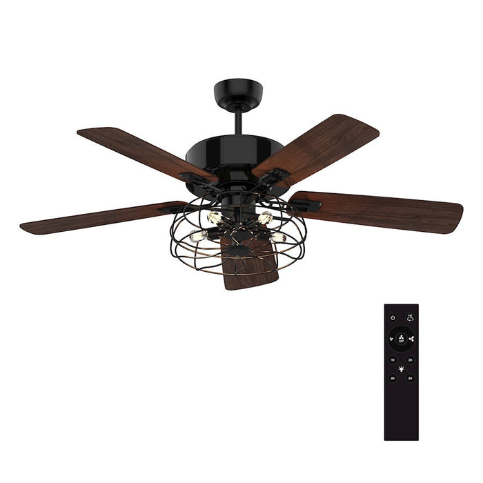 Carro Maverick 52" Ceiling Fan, Black/Walnut