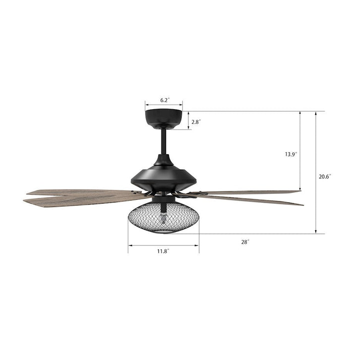 Carro Karson Ceiling Fan/Remote, Black