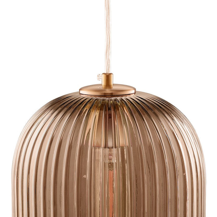 Carro Circulus Champagne Ribbed Glass Pendant