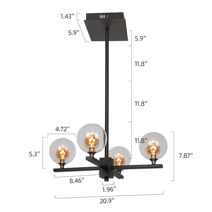 Carro Florence Glass LED Pendant, Amber/Amber