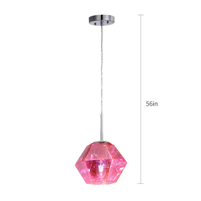 Carro Pegase Jewel Tone Glass Pendant