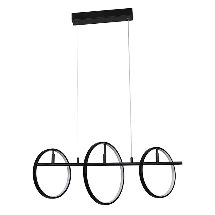 Carro Lucca Circle Hanging LED Pendant, Matte Black/Matte Black