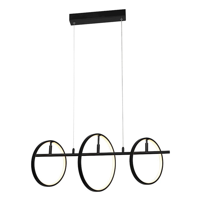 Carro Lucca Circle Hanging LED Pendant, Matte Black/Matte Black