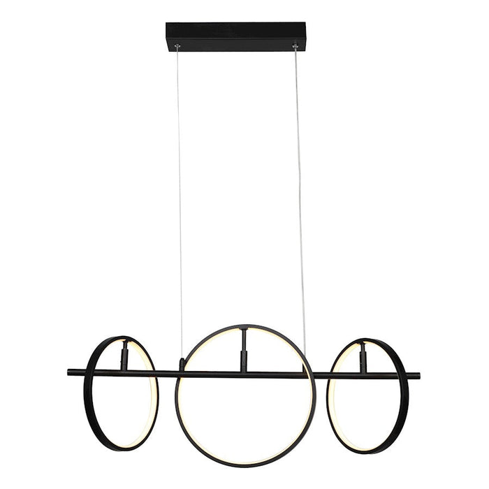 Carro Lucca Circle Hanging LED Pendant, Matte Black/Matte Black