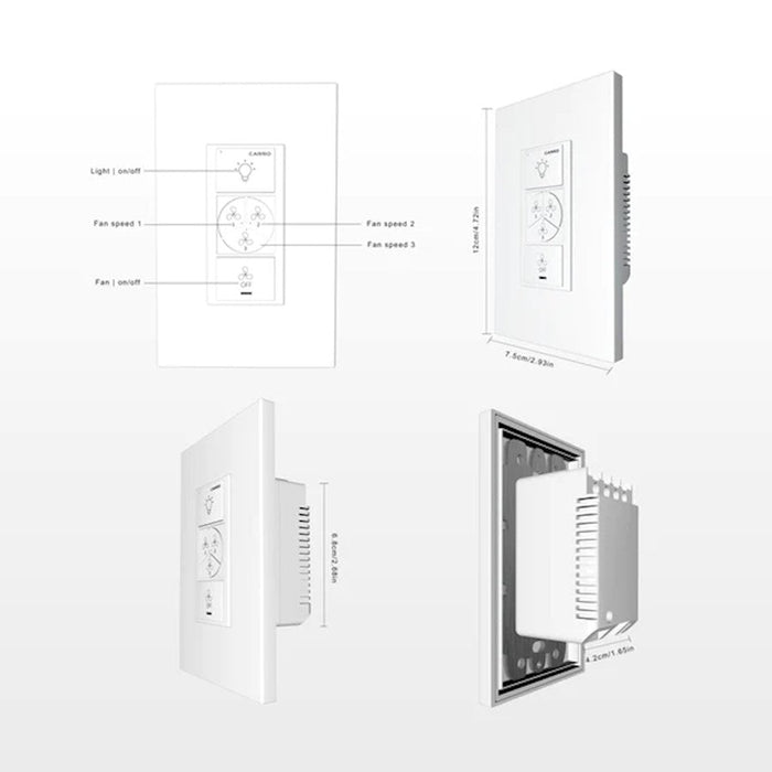 Carro Pionnier Smart Switch, Light On/Off, White