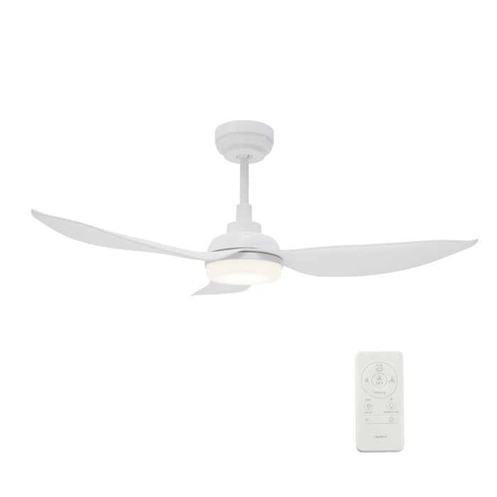 Carro Daffodil Smart Ceiling Fan/Remote/Light Kit, White/White