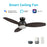 Carro Hobart 48" Ceiling Fan/Remote/Light Kit, BK/Walnut - VS483Q6-L12-BG-1-FM