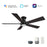 Carro Ascender 48" Ceiling Fan/Remote/Light Kit, BK/Walnut - VS485J1-L11-BG-1-FM