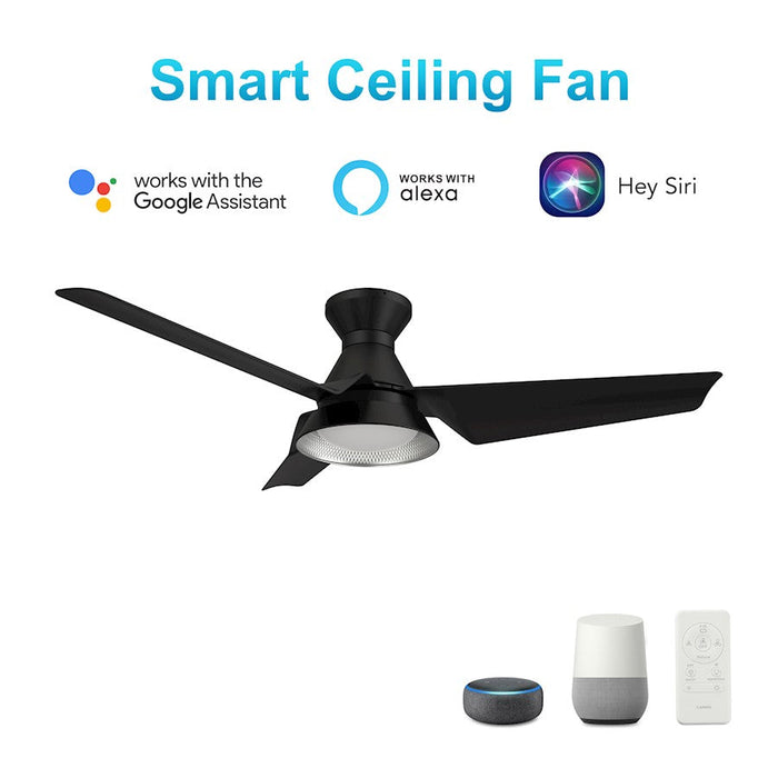 Carro Kreis 52" Smart Ceiling Fan/Remote, Black/Black - VS523A1-L12-B2-1-FM