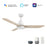 Carro Garrick 52" Ceiling Fan/Remote/Light Kit, White/White - VS523F3-L12-WM1-1