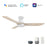 Carro Jaaron 52" Ceiling Fan/Remote/Light Kit, White - VS523F3-L12-WM1-1-FM