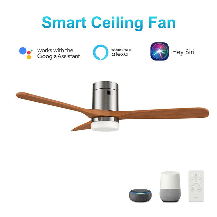 Carro Labelle 52" Ceiling Fan/Remote/Light Kit, SV/Walnut - VS523P3-L12-SM2-1-FM