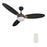 Carro Pearla 52" Ceiling Fan/Remote/Light Kit, Black/Black