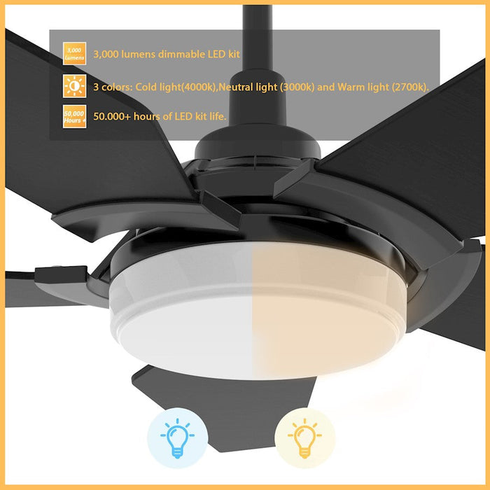 Carro Woodrow 52" Smart Ceiling Fan/Remote/Light Kit