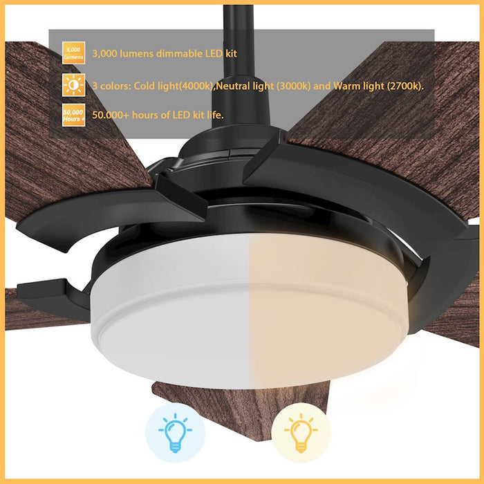 Carro Woodrow 52" Smart Ceiling Fan/Remote/Light Kit