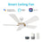 Carro Savili 52" Ceiling Fan/Remote/Light Kit, White/White - VS525B6-L12-W1-1G