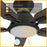 Carro Espear 52" Ceiling Flush Fan/Remote, Black/Walnut