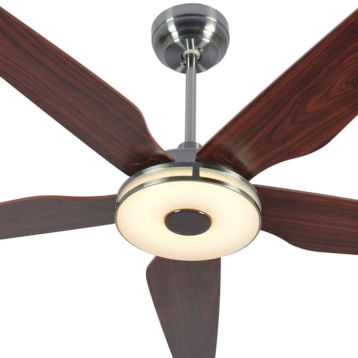 Carro Elira 56" Smart Ceiling Fan, Silver/Rosewood