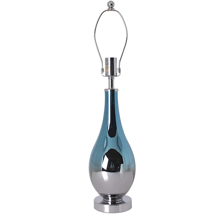 Carro Lola 1 Light 28" Table Lamp, Blue Chrome/Beige