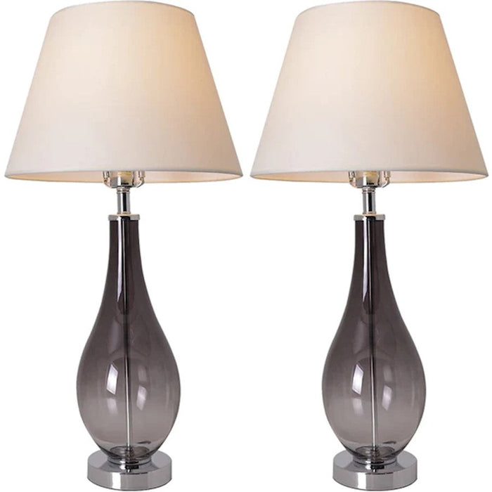 Carro Lola 1 Light 28" Table Lamp, Set of 2, Smoke Grey/Beige - VT-G28012A3