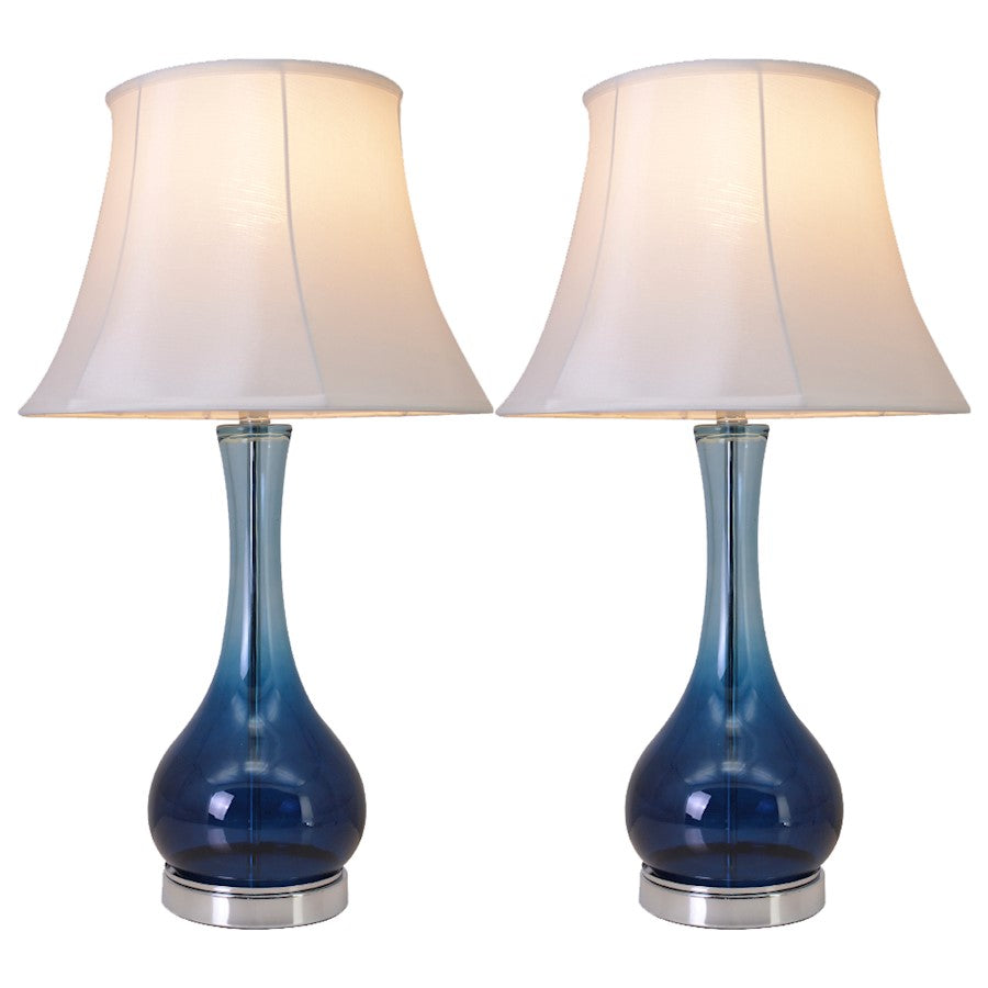 Carro Melati 1 Light 28" Table Lamp/Foldable, Set of 2, Blue/WH - VT-G28052A1S