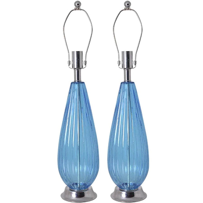 Carro Manolya 1 Light 28" Table Lamp, Set Of 2, Blue/White