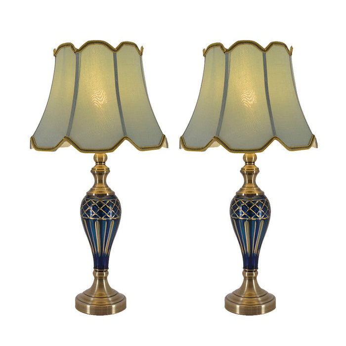 Carro Piatunnia 1 Light 28" Table Lamp, Set of 2, Blue/Green - VT-G28082A2